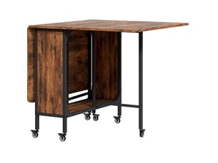 Table de salle à manger extensible pour 6 personnes avec plateau de rangement, 6 roulettes et freins, pour cuisine