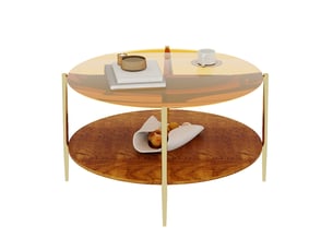Table basse rond(e) coloris doré BEAOK  - 82 cmx82 cm
