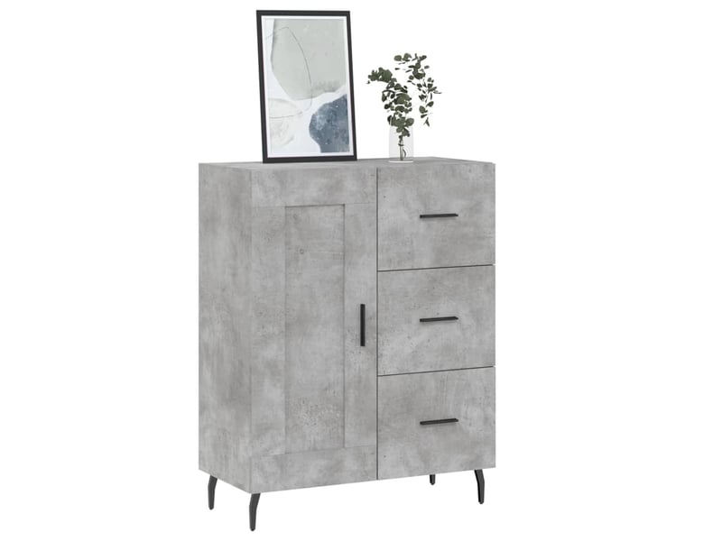  Buffet - bahut - meuble de rangement gris béton 69,5x34x90 cm bois d'ingénierie  - Conforama C