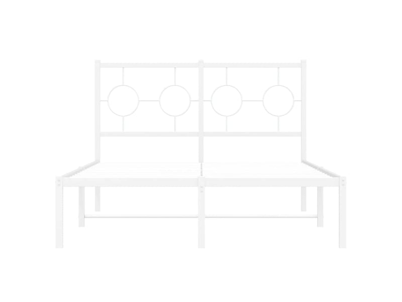  Lit double- lit adulte -  cadre de lit métal sans matelas et tête de lit blanc 120x200 cm  - Conforama D