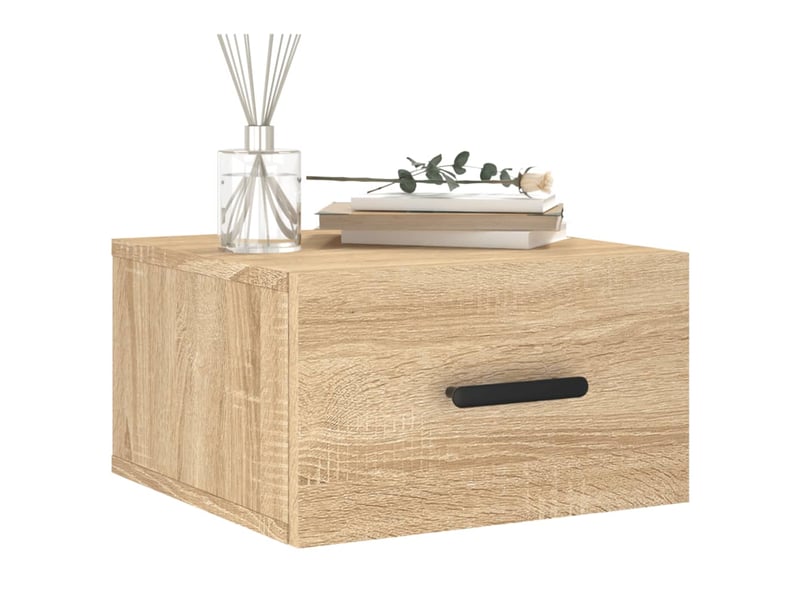  Table de chevet - cabinet de chevet - table de nuit murale chêne sonoma 35x35x20 cm  - Conforama B