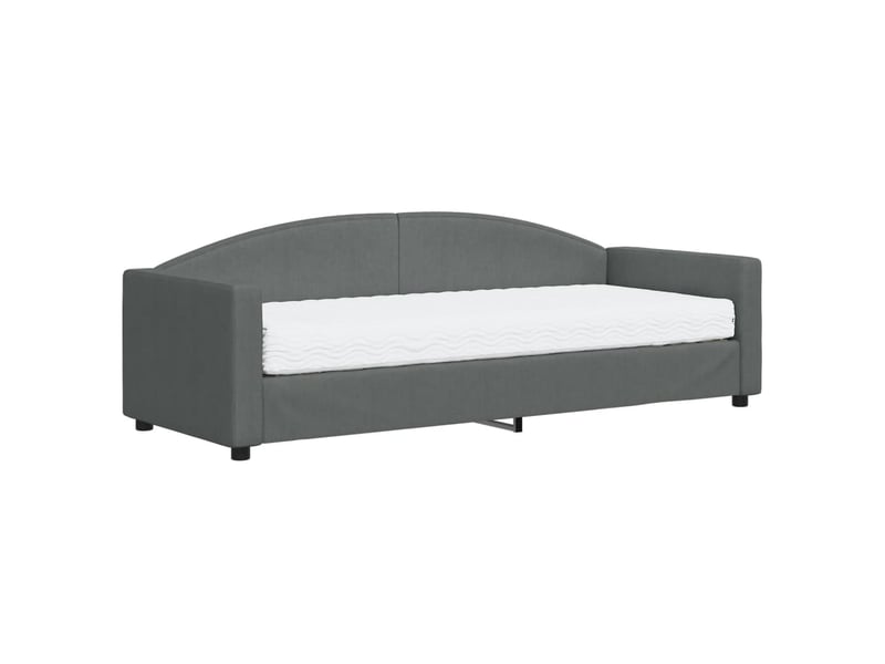  Lit simple- lit adulte -  lit de jour avec matelas gris foncé 80x200 cm tissu  - Conforama A