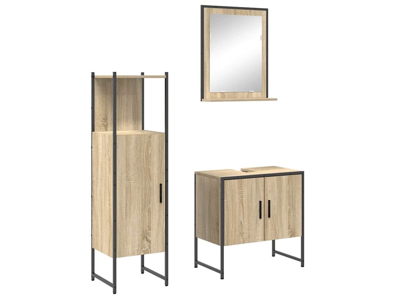 Ensemble de mobilier de salle de bain 3 pc marron cf64400 - Conforama A