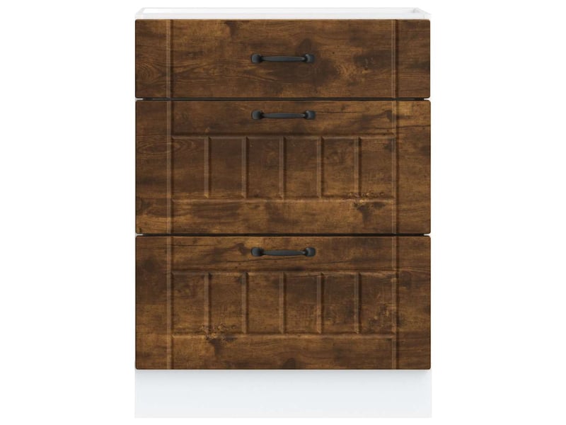 Meuble de rangement, armoire de cuisine lucca chêne fumé bois ingénierie shl5579 - Conforama D