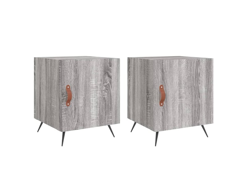  Lot de 2 tables de chevet - cabinet de chevet - table de nuit sonoma gris 40x40x50cm bois d'ingénierie  - Conforama A
