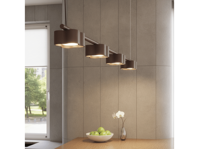  Lustre ovio 4 brun gx53 aluminium moderne 208x122x12cm SL.3377 - Conforama D