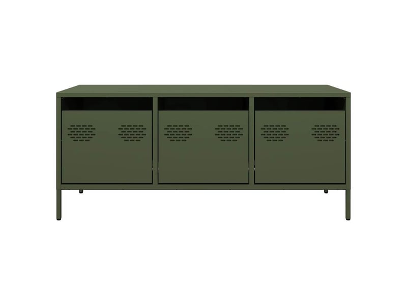  Table basse rectangulaire | table de salon vert olive 101,5x50x43,5 cm acier laminé à froid  - Conforama D