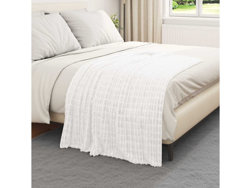  Couverture jetée de canapé 6 pcs blanc 150x130 cm 2.75 kg toison  - Conforama C