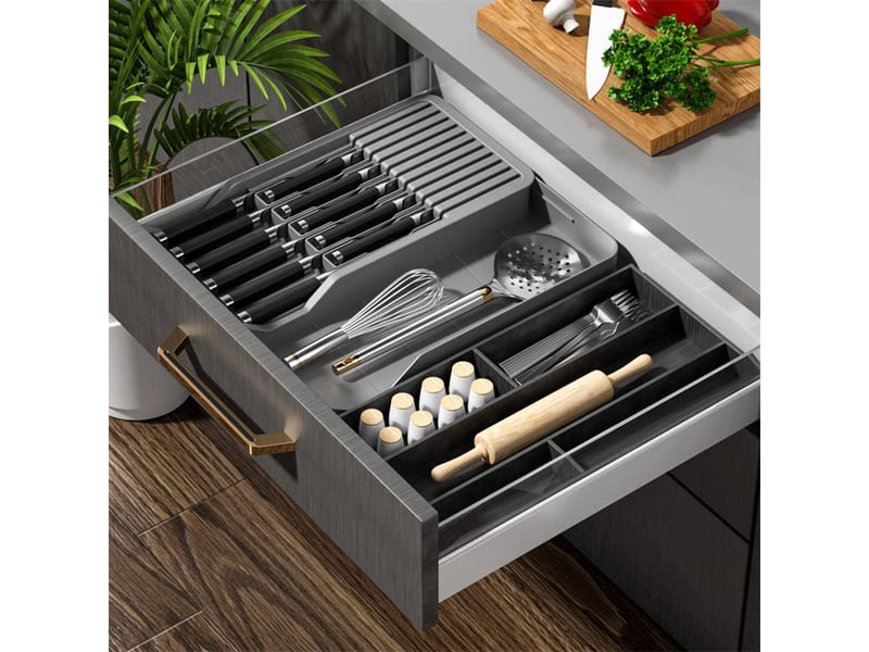  Porte-couteaux (gris), porte-couteaux, porte-couteaux de cuisine, rangement de couteaux, porte-couteaux de comptoir - conçu pour les cuisines, les hôt A-G-002662 - Conforama C