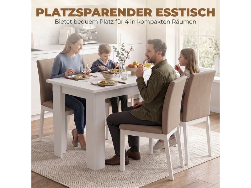  Table à manger 4 personnes avec rangements intégrés blanc 120 x 60 x 75,5 cm  - Conforama D