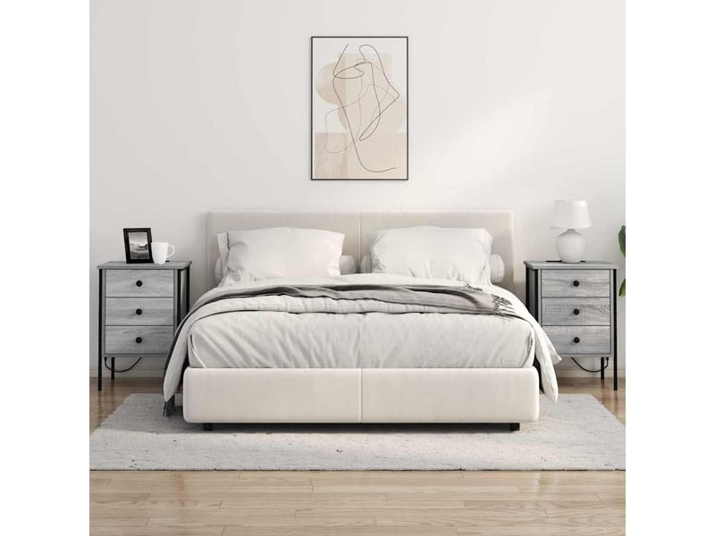  Table de chevet avec tiroir 2 pièces gris sonoma 42 x 41 x 61 cm  - Conforama D