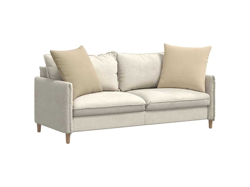 Lot de 2 coussins de canapé, coussins décoratifs tissu crème 80 x 80 cm cf58825 - Conforama C
