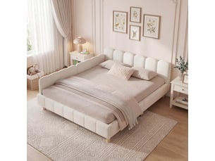 Lit simple 140x190 cm <strong></strong> <strong></strong> coloris beige