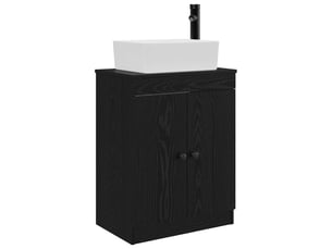 Meuble salle de bain avec évier, meuble de rangement noir 54x35x83 cm shl1998
