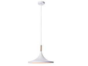Suspension en métal et bois 40w – blanc naturel, ø36 x h30cm