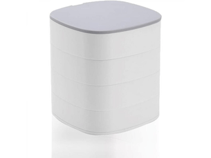 Boîte à bijoux, boîte à bijoux rotatif, boîte à bijoux avec miroir, boite a bijoux voyage blanc