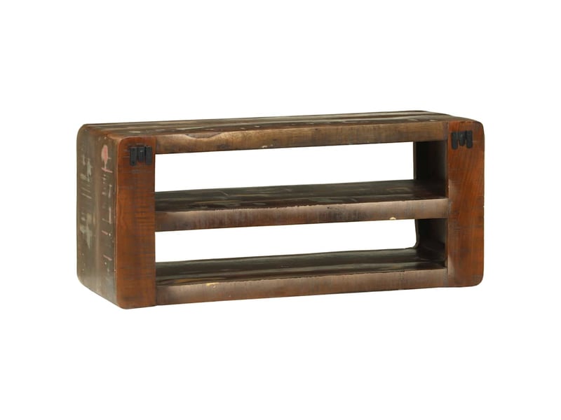  Meuble tv - banc tv - meuble de rangement 80 x 32 x 36 cm bois massif de récupération  - Conforama E