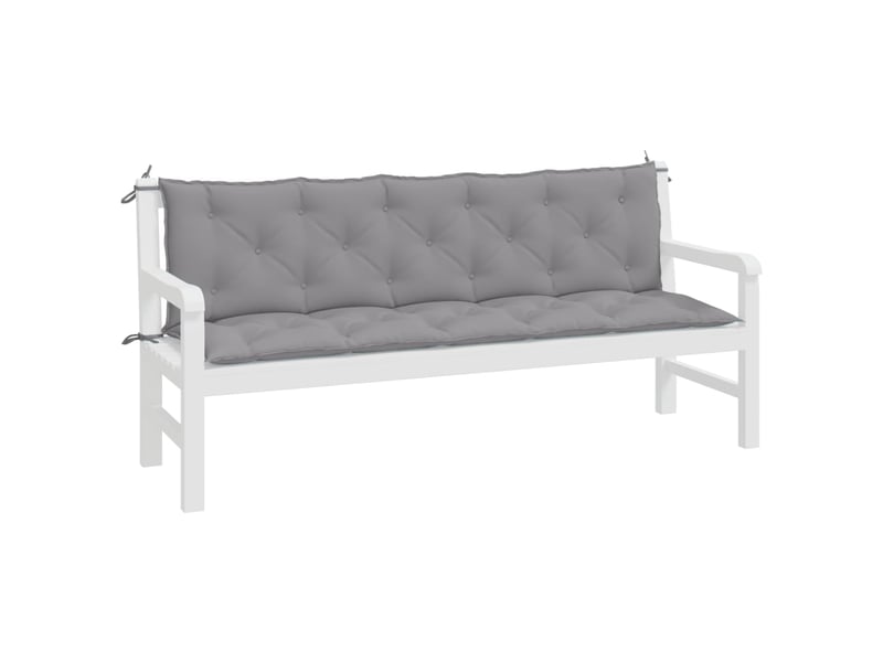  Lot de 2 coussins de banc jardin, coussins d'assise gris 180x50x7 cm tissu oxford cf58726  - Conforama D