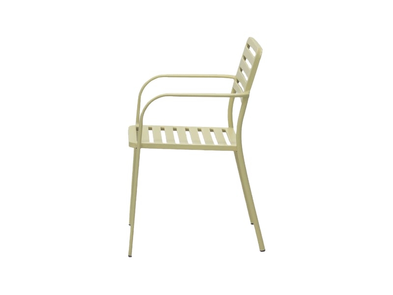  Lot de 4 fauteuils de jardin empilables en métal crème - baca  - Conforama C