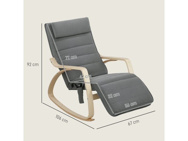  Fauteuil à bascule massant et chauffant gris avec repose-pieds réglable  - Conforama C