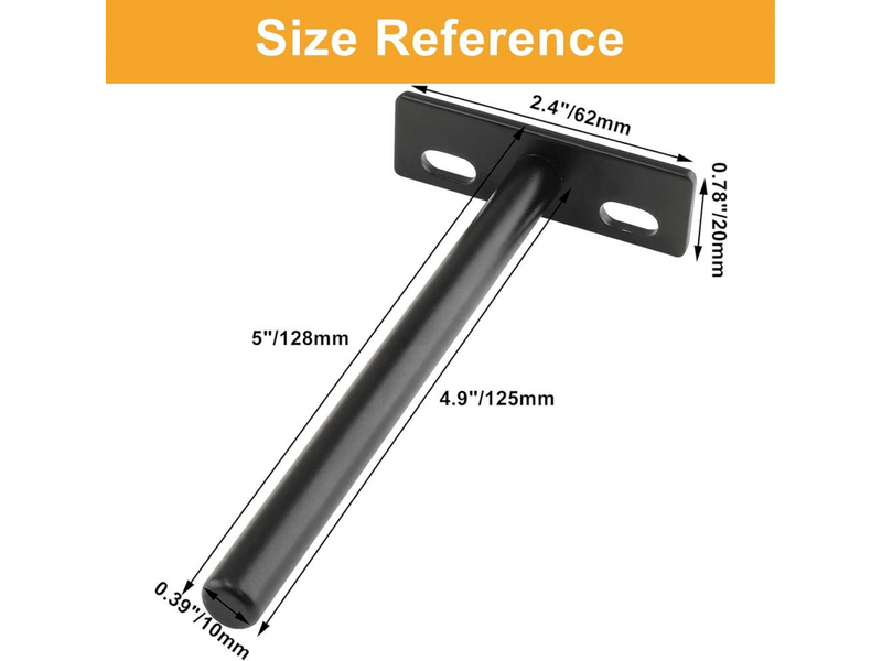  Support d'étagère flottant en 4 pièces, support d'étagère invisible en métal, 5 pouces  - Conforama B