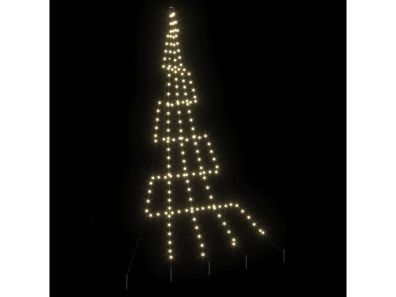  Arbre de noël, sapin de noël led avec piquets au sol blanc chaud 306 cm métal  - Conforama D