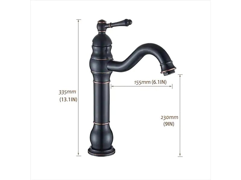 Robinet salle bain haut peut pivoter à 360 °mitigeur lavabo noir  - Conforama B