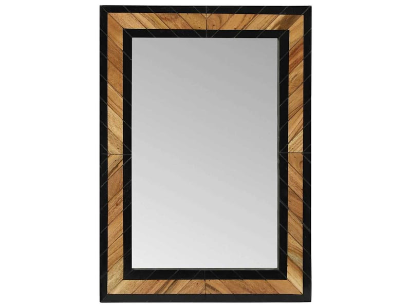  Miroir mural noir et marron 70 x 2 x 70 cm bois d'acacia massif cf62857  - Conforama D