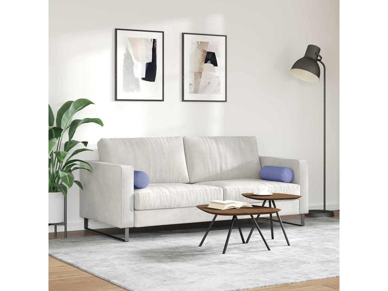 Lot de 2 coussins d'accent, coussins décoratifs, coussins lombaires tissu bleu denim ø 15 x 40 cm cf56684 - Conforama D