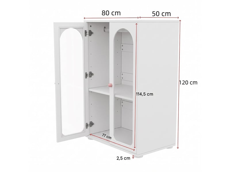  Armoire 2 portes avec penderie en mdf et acrylique blanc 80x50x120 cm N883P33143233W - Conforama C