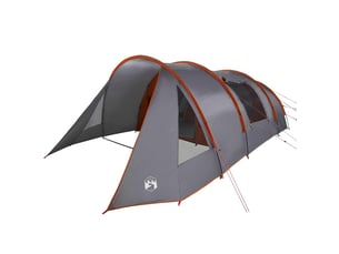 Tente tunnel, tente de camping 5-personnes 5 personne gris et orange