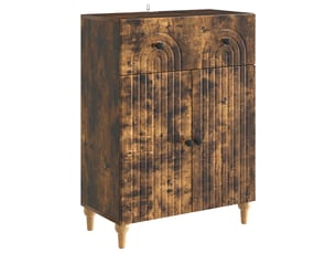 Buffet - bahut - meuble de rangement chêne fumé 66 x 34,5 x 90 cm bois d'ingénierie