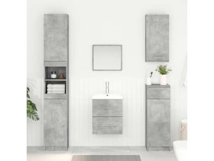 Armoire d'évier, meuble de rangement gris béton 38.5x41x48 cm bois d'ingénierie