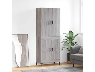 Buffet haut - bahut - meuble de rangement sonoma gris 69,5x34x180 cm bois d'ingénierie
