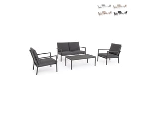 Salon de jardin moderne chaises canapé table basse en aluminium konnor - anthracite