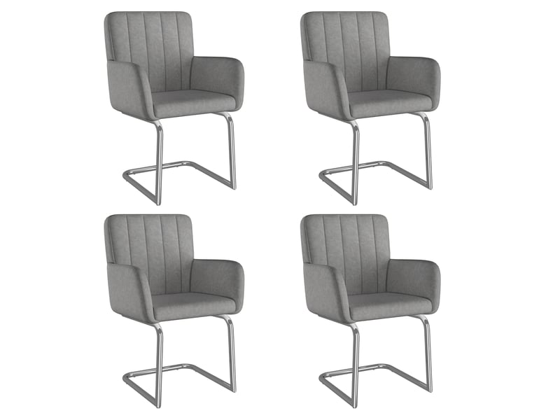  Lot de 4 chaises de salle à manger 56x57x86 cm en polyuréthane gris  - Conforama A