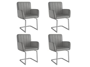 Lot de 4 chaises de salle à manger 56x57x86 cm en polyuréthane gris