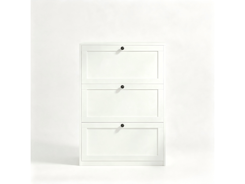  Étagère à chaussures étroite, meuble à chaussures 80x24x116cm (blanc)  - Conforama A