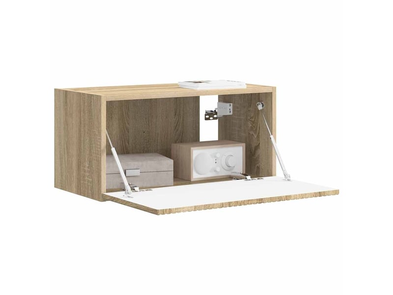  Meuble tv - banc tv - meuble de rangement mural 60 x 31 x 29,5 cm sonoma bois d'ingénierie  - Conforama C