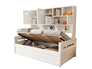 Lit banquette 90x200 cm <strong>SAPGAKS</strong>  <strong></strong> coloris blanc
