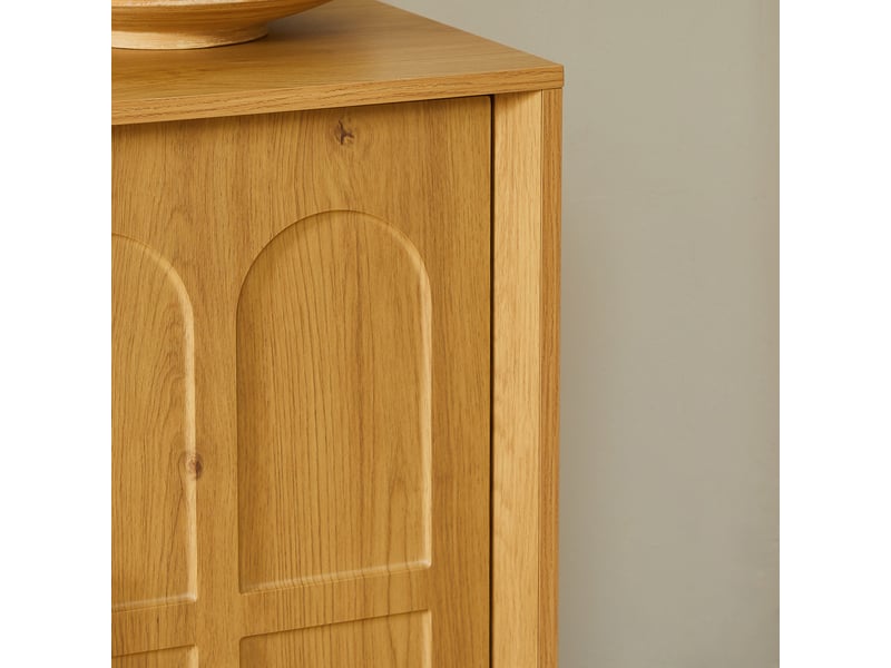  Buffet et enfilade avec 4 portes et étagères réglables pour salon ou salle à manger en mdf naturel 169×40×80 cm - uvrion  - Conforama D