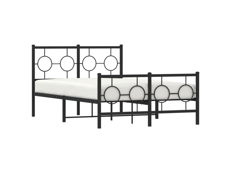  Lit double- lit adulte -  cadre de lit métal sans matelas avec pied de lit noir 120x190cm  - Conforama C