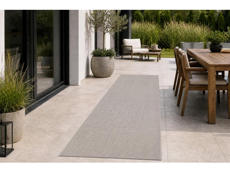  Tapis de couloir casablanca loom argent, bouclé, doux intérieur et extérieur 80 cm 80x330 cm  - Conforama C