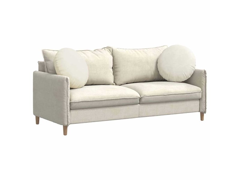  Lot de 2 coussins de siège, coussins décoratifs velours crème ø50 x 19 cm cf59891  - Conforama C
