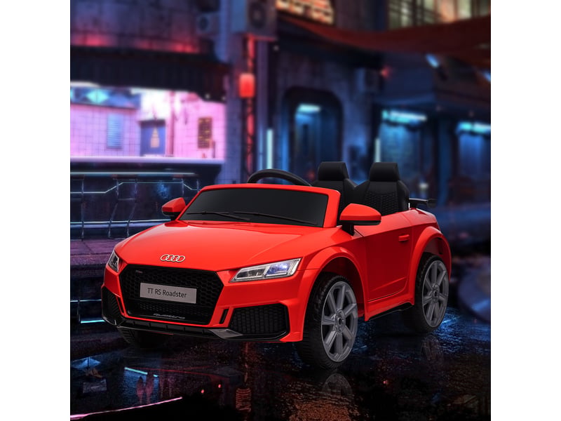 Voiture électrique pour enfants de 3 à 5 ans, modèle audi tt sous licence, avec télécommande et phares led, dimensions : 102 x 60 x 44 cm, rouge. - Conforama D
