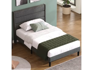 Lit simple 90x200 cm WISHDOR coloris gris