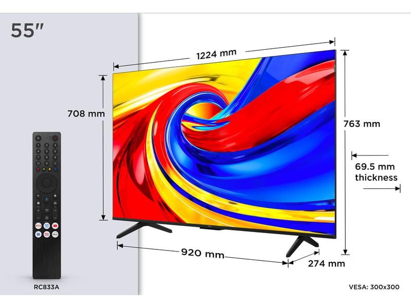  55p7l-tv qled 55 pouces 4k ultra hd smart tv wifi noir  - Conforama D