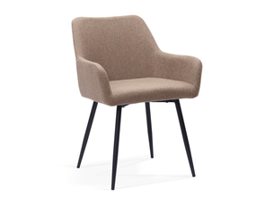 Lot de 2 chaises de salle à manger,avec accoudoirs et pieds métal,tissu,kaki