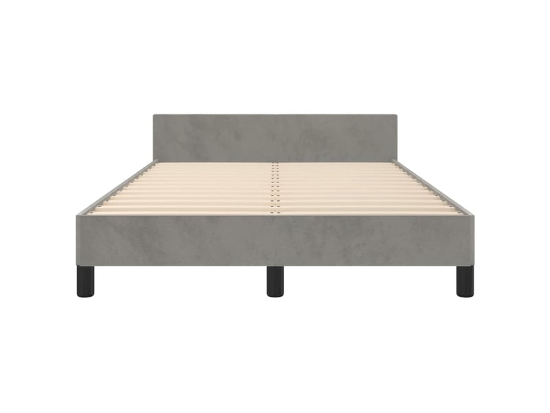 Lit double- lit adulte - cadre de lit sans matelas gris clair 120x190 cm velours - Conforama D