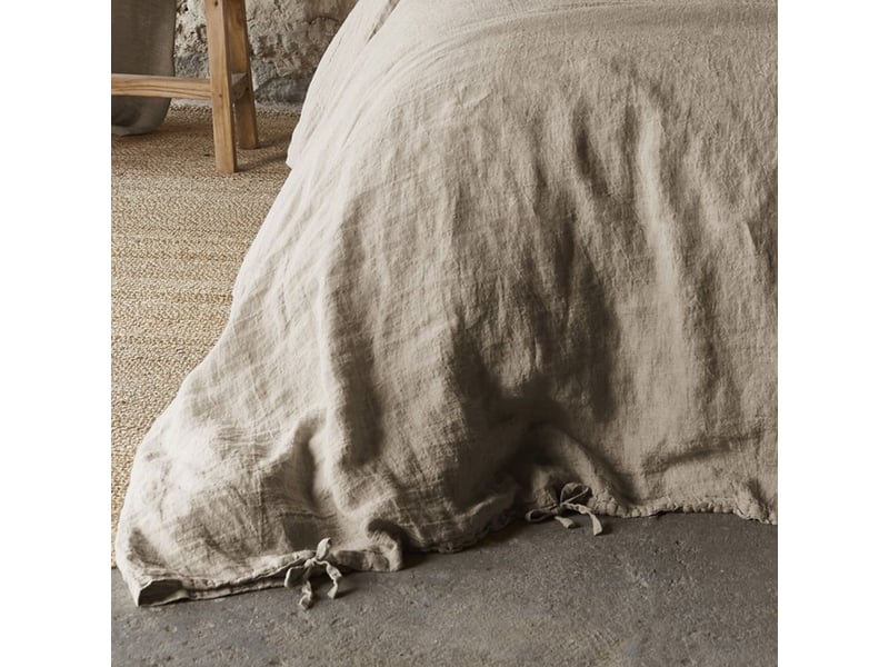  Housse de couette 140x200 cm lin rosalie sable PD24933 - Conforama C